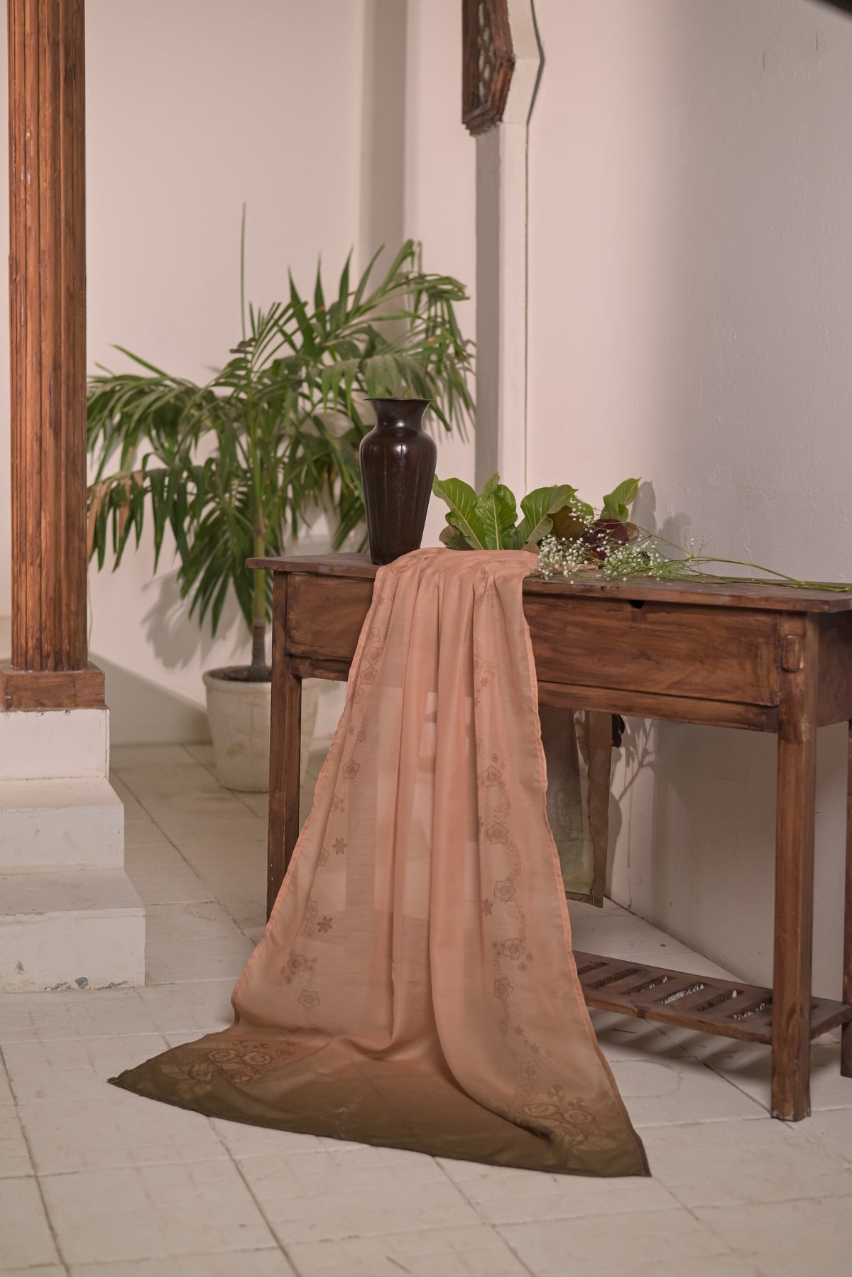 Blush Floral Dupatta